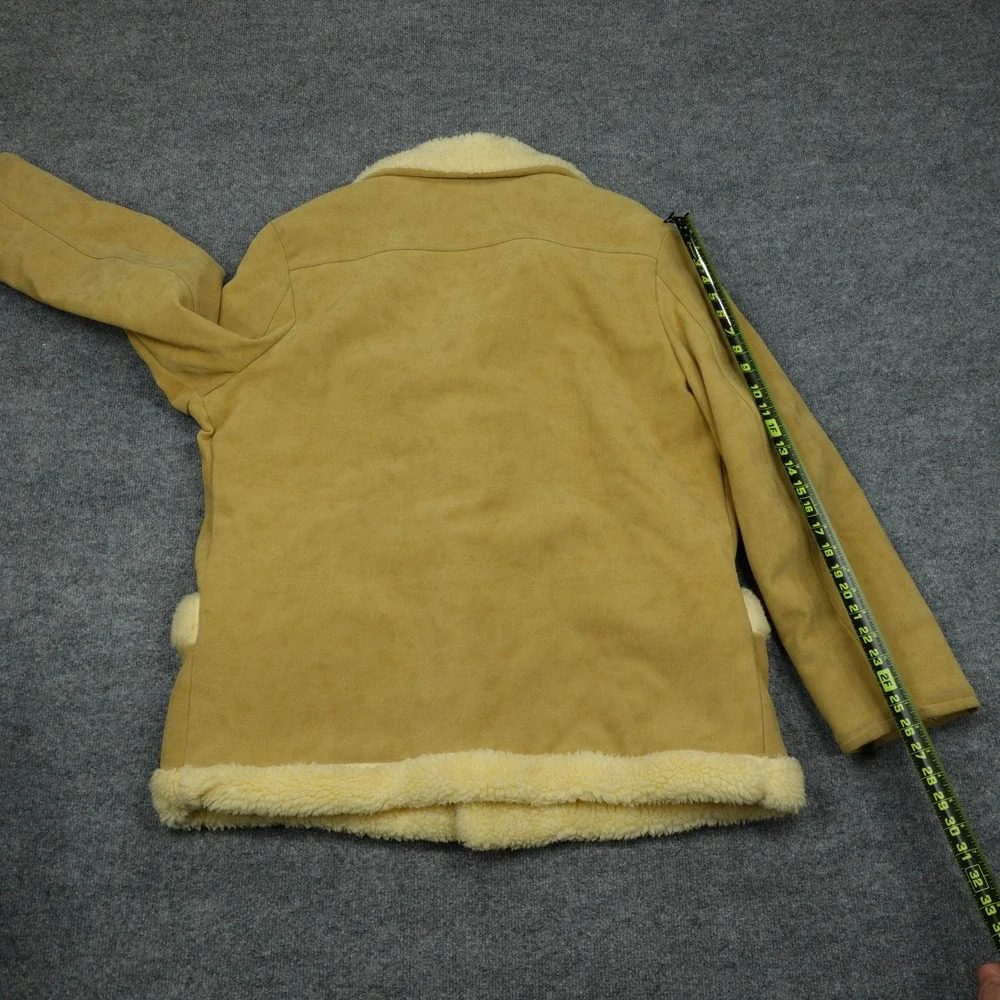 Vintage Town 'N Ranch Jacket Mens XL Tan Faux Suede Sherpa Lined Western 70s